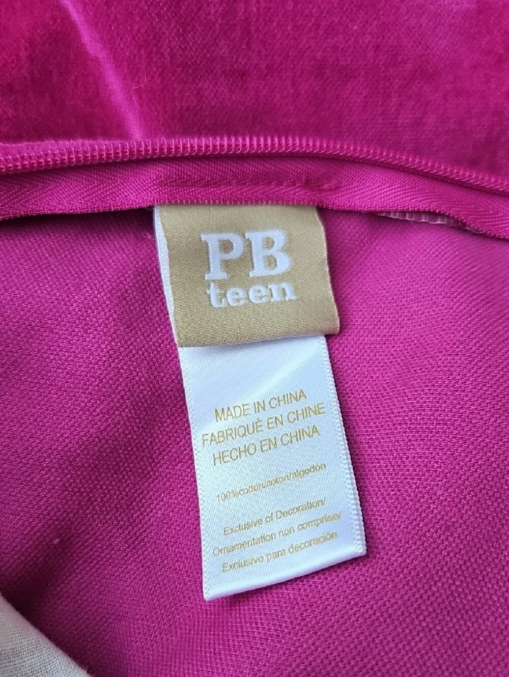 Pottery Barn Teen Pillow Cover 18x18 - Fuchsia